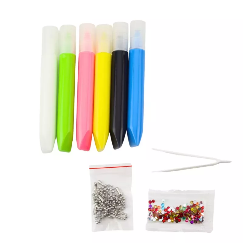 LEAN TOYS DIY Loominguline Komplekt Vitraaž Võtmehoidjad Dinosaurused Markerid 6 tk