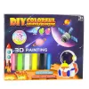 LEAN TOYS 3D DIY kosmose värvikomplekt - 12 ripatsit, 6 värvi, akrüül, kips, vanus 6+