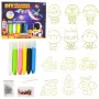 LEAN TOYS 3D DIY kosmose värvikomplekt - 12 ripatsit, 6 värvi, akrüül, kips, vanus 6+