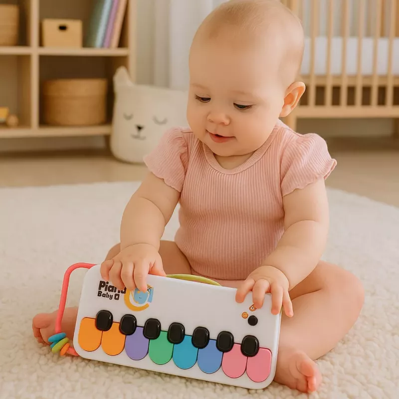 LEAN TOYS Hariduslik Muusikaline Klaver Lastele Interaktiivsete Värviliste Helmestega