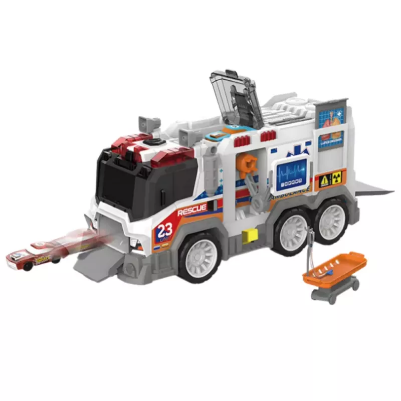 LEAN TOYS Ambulance City Ambulance Medical Vehicle with Drive, Lights & Sounds