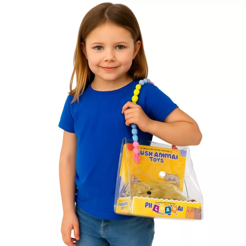 LEAN TOYS Magav labrador padjal – kujuke karvkatte ja läbipaistva kotiga, helidega