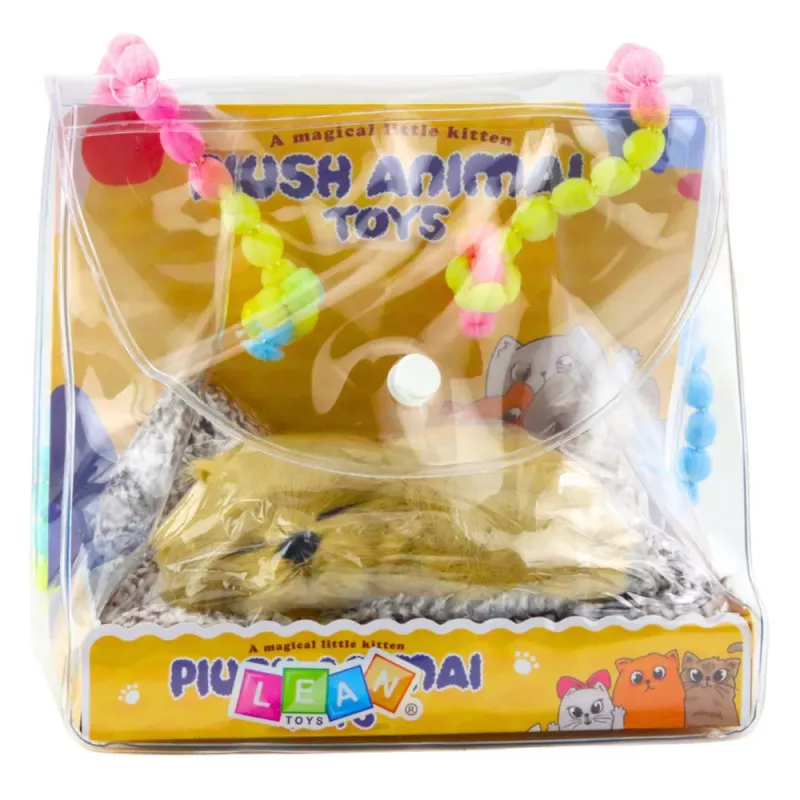 LEAN TOYS Magav labrador padjal – kujuke karvkatte ja läbipaistva kotiga, helidega