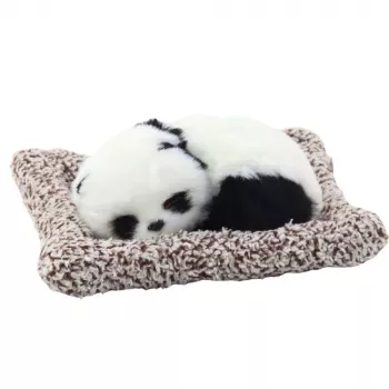 LEAN TOYS Magav Panda Padjal Figuur Karusnaha ja Läbipaistva Kotiga