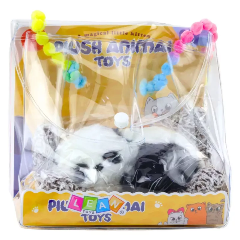 LEAN TOYS Magav Panda Padjal Figuur Karusnaha ja Läbipaistva Kotiga