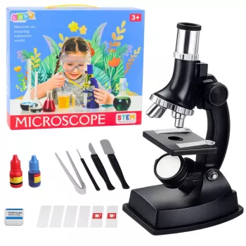 LEAN TOYS Hariduslik Mikroskoop Lastele Tarvikutega Suurendus 300x - 1200x