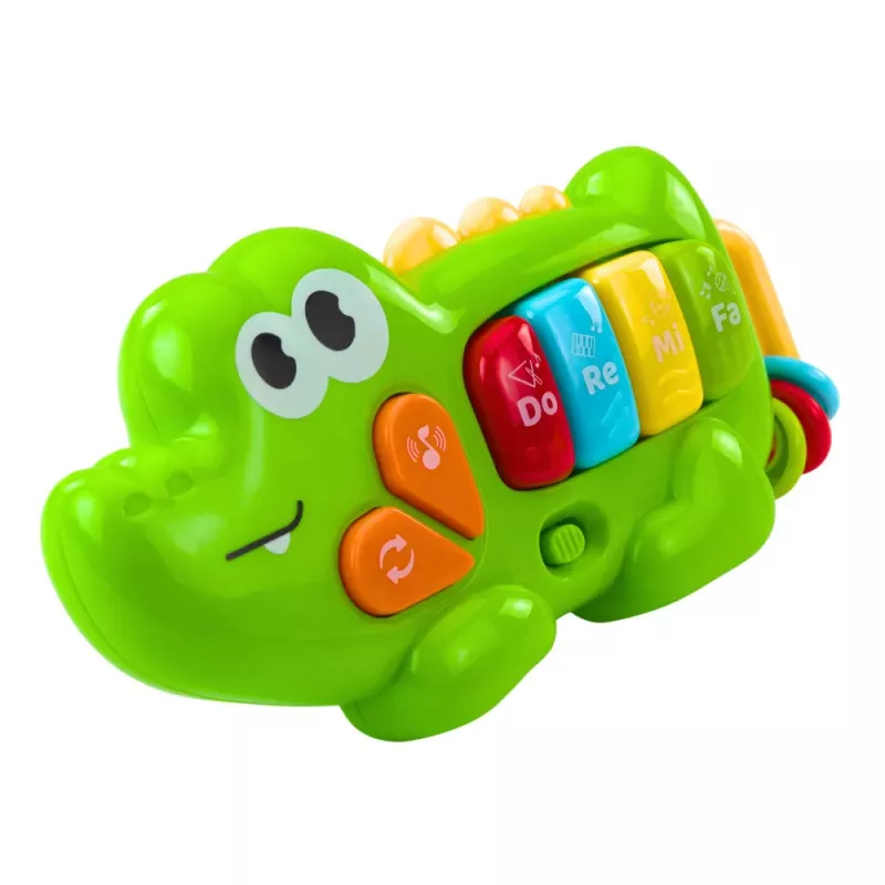 LEAN TOYS Interaktiivne muusikaline klaver väikelastele Krokodill Helmed Roheline