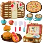 LEAN TOYS Piknikukorvi komplekt punutud toidutarvikutega 33 tk