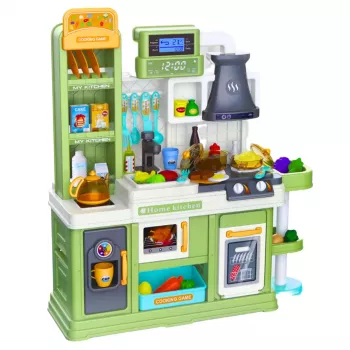 LEAN TOYS Lasteköök Vee Tsükli Toidu Värvi Muutva Auruga Roheline 64 tk