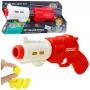 LEAN TOYS XGUN Püstolrelv pehmete vahtpallide jaoks, punane, 6 tk