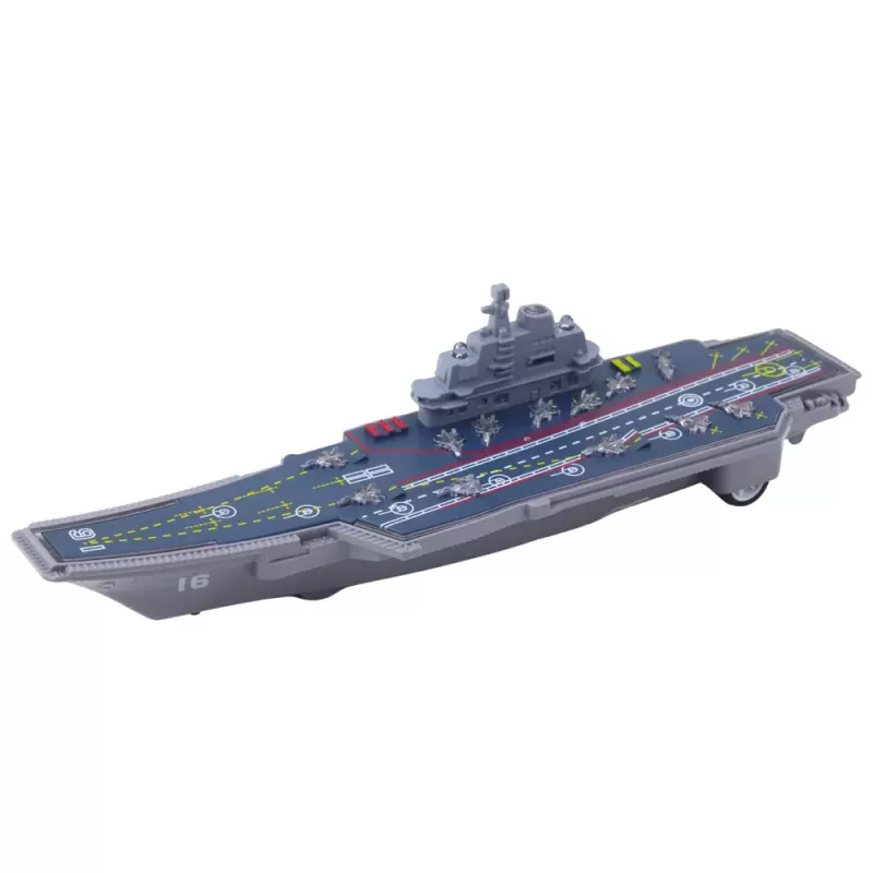 LEAN TOYS Military Aircraft Carrier with Lights and Sounds, Friction Drive, 24 cm