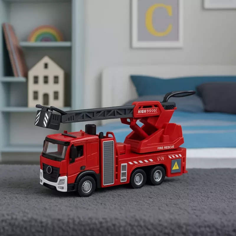 LEAN TOYS Tuletõrjeauto põõsavooliku, veejuga, tulede ja helidega