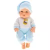 LEAN TOYS Beebinukk sinistes pidžaamades ja mütsis, liikuvate käte ja jalgadega, 30 cm