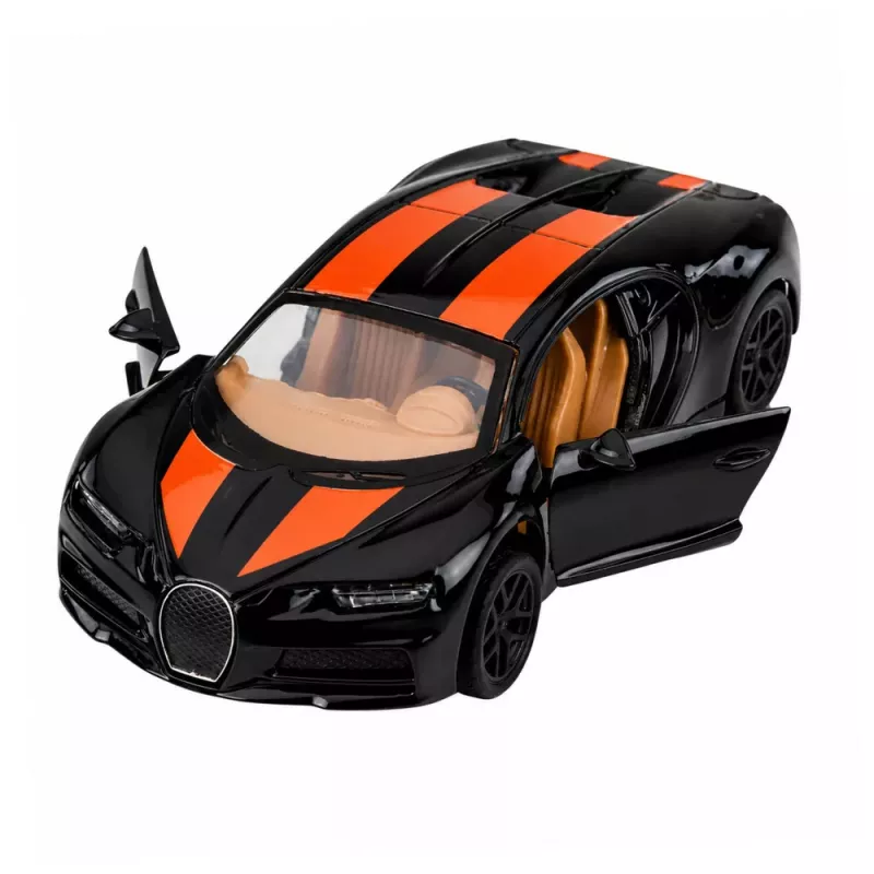 LEAN TOYS Metallist sportauto tulede ja heliga, tagasitõmbega, must, 1:32