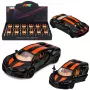 LEAN TOYS Metallist sportauto tulede ja heliga, tagasitõmbega, must, 1:32