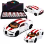 LEAN TOYS Metallic sportauto valge, tuled ja helid, tagasitõmbega, 1:32