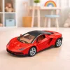 LEAN TOYS Sports Car Metal Opening Doors Lights Sounds Red 1:32