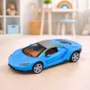 LEAN TOYS Sports Car Metal Drive Lights Sounds Blue 1:32