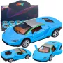 LEAN TOYS Sports Car Metal Drive Lights Sounds Blue 1:32