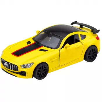 LEAN TOYS Sportauto Metall Avatavad Uksed Tuled Helid Kollane 1:32