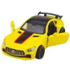 LEAN TOYS Sportauto Metall Avatavad Uksed Tuled Helid Kollane 1:32