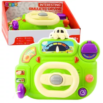 LEAN TOYS Interaktiivne rool lastele sõidusimulaator tulede ja helidega roheline