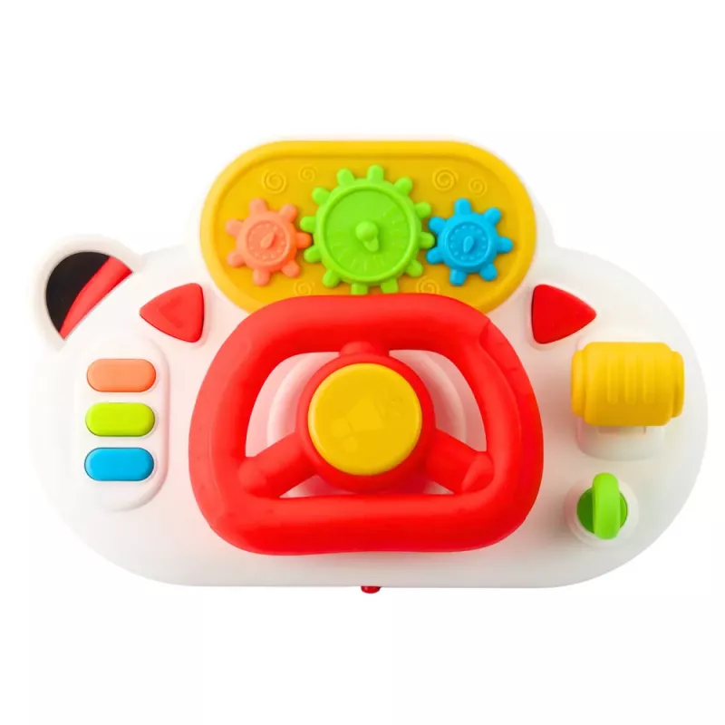LEAN TOYS Sõidusimulaator väikelastele Interaktiivne rool Helid ja tuled