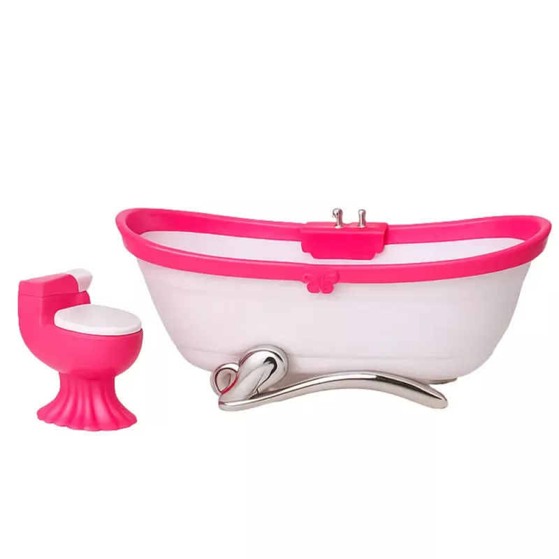 LEAN TOYS Nukumaja vannitoakomplekt: vann, tualett, kraanikauss peegliga