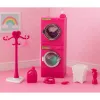 LEAN TOYS Nukumajapidamiskomplekt Pesumasin Kuivati Korv Riidepuud Roosa
