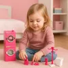 LEAN TOYS Nukumajapidamiskomplekt Pesumasin Kuivati Korv Riidepuud Roosa