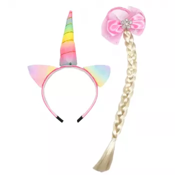LEAN TOYS Unicorn Peapael patsi ja pastellvibuga