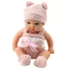 LEAN TOYS Beebinukk tekiga, valged ja roosad riided, müts, 18 cm