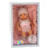 LEAN TOYS Beebinukk tekiga, valged ja roosad riided, müts, 18 cm
