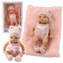 LEAN TOYS Beebinukk tekiga, valged ja roosad riided, müts, 18 cm