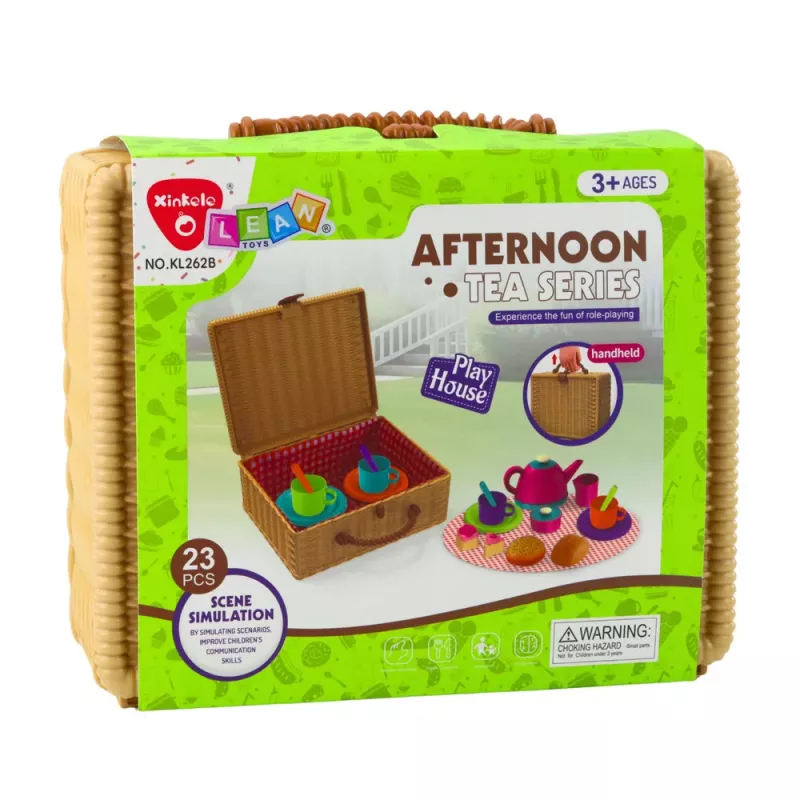 LEAN TOYS Teekomplekt korviga Tassid Taldykud Maiustused 23 tk