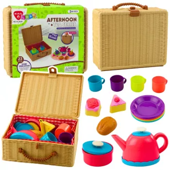 LEAN TOYS Teekomplekt korviga Tassid Taldykud Maiustused 23 tk