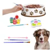 LEAN TOYS Loomingukomplekt Koerakauss Värvimiseks Värvid Pintslid DIY 6 tk