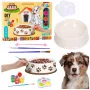 LEAN TOYS Loomingukomplekt Koerakauss Värvimiseks Värvid Pintslid DIY 6 tk
