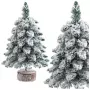 LEAN Dekoratiivne Kunstlik Jõulupuu Lumega Kaetud Tüvel 60 x 16 cm