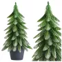 LEAN Kunstlik Dekoratiivne Jõulupuu Potis, Hõbedane Viimistlus, 22x10cm