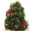 LEAN Artificial Decorative Christmas Tree Cones Red Rowan Decorations 17x10cm