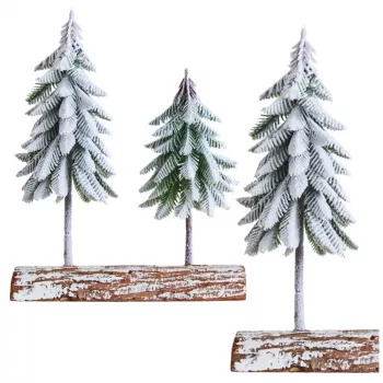 LEAN jõulupuukompositsioon lumega kaetud tüvel 34 x 28 cm