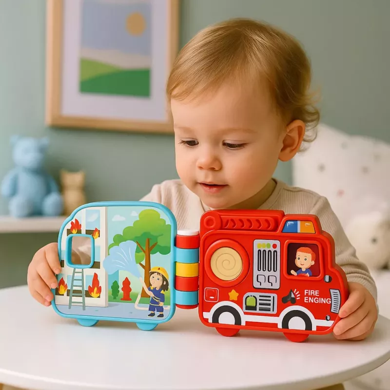 LEAN TOYS Interaktiivne õpperaamat Sõidukid Tuled Helid Liikuvad Elemendid