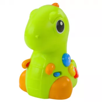 LEAN TOYS Interaktiivne mänguasi väikelastele – Dinosaur ratastel valguse ja heliga