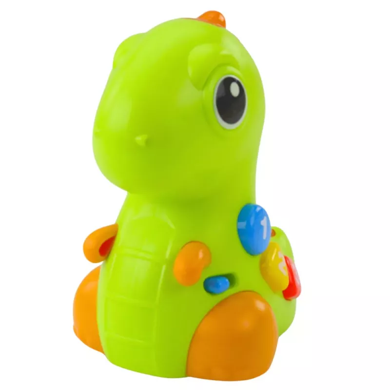 LEAN TOYS Interaktiivne mänguasi väikelastele – Dinosaur ratastel valguse ja heliga