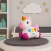 LEAN TOYS Interaktiivne mänguasi väikelastele – Ükssarvik ratastel, tuled ja helid