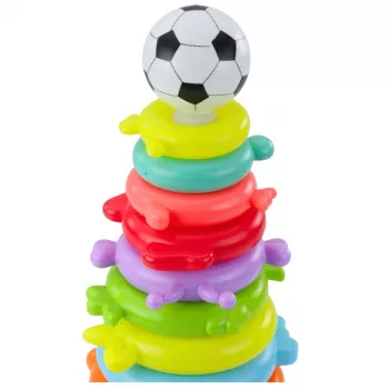 LEAN TOYS Hariv püramiidpuzzle pallikleebistega 13 taset Värviline