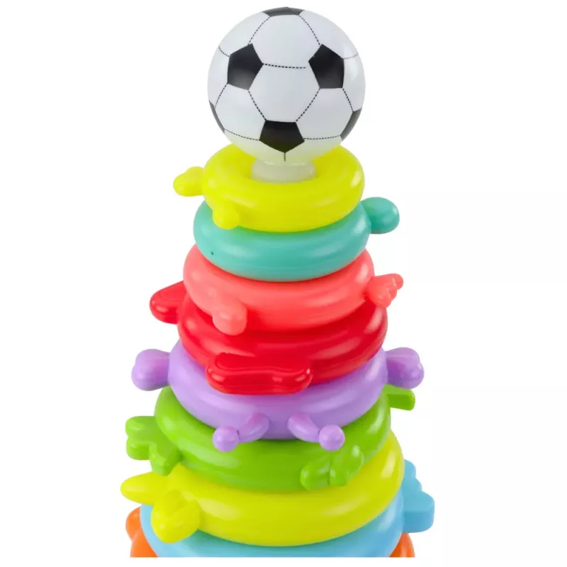 LEAN TOYS Hariv püramiidpuzzle pallikleebistega 13 taset Värviline