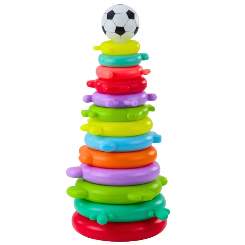 LEAN TOYS Hariv püramiidpuzzle pallikleebistega 13 taset Värviline