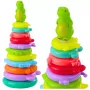 LEAN TOYS Hariv püramiidpuzzle dinosauruse kujundite ja kleebistega, 12 taset